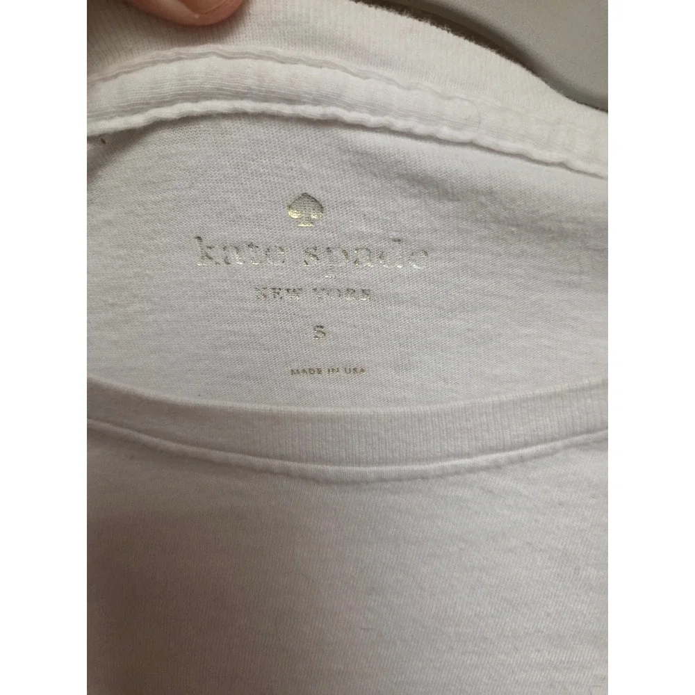Kate‎ Spade New York White Colorful Spade Logo Short Sleeve Tee T-Shirt